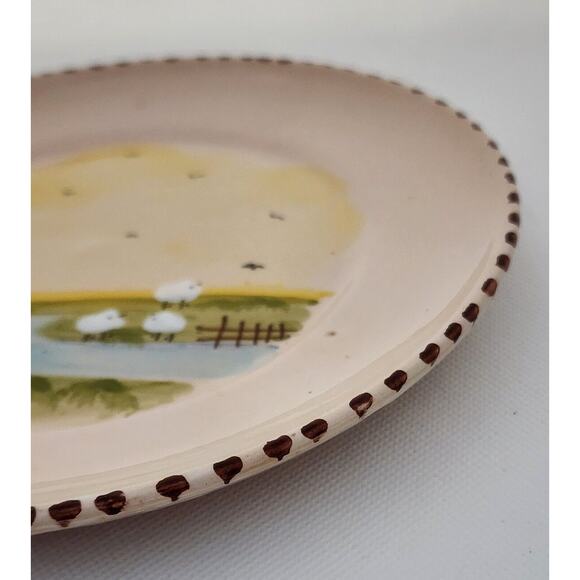 PLATE-SALAD/DESSERT-HANDMADE BY LAMAS-Italy-Sheep by River-Raised Design - Picture 5 of 8